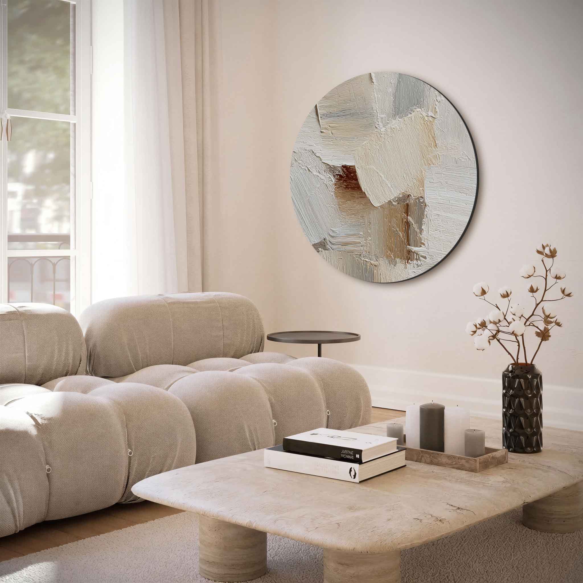 Abstracte beige Muurcirkel