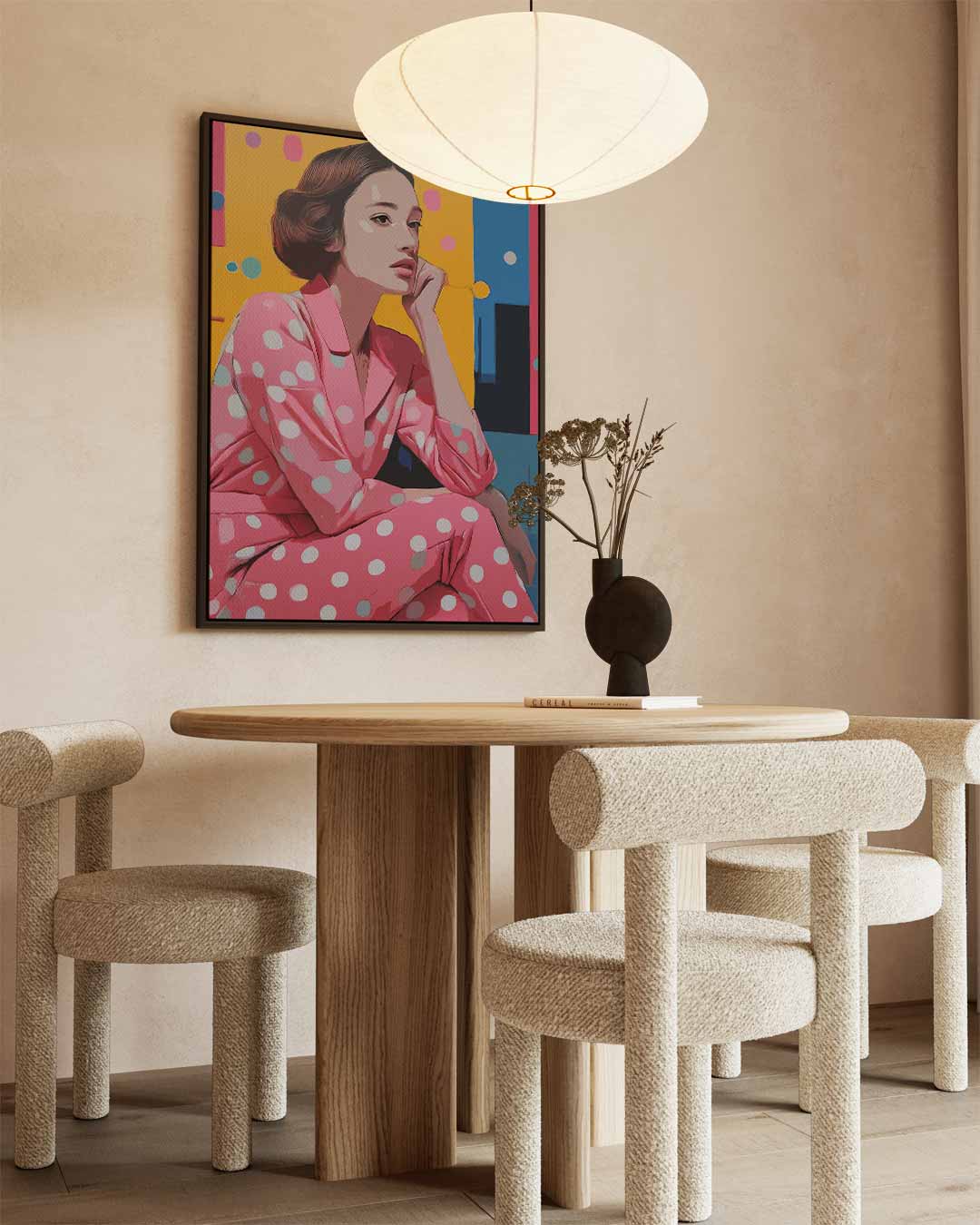 Vrolijke Reflectie in Roze Kunstwerk-canvas-dibond-plexiglas-wanddecoratie-WallArtistic