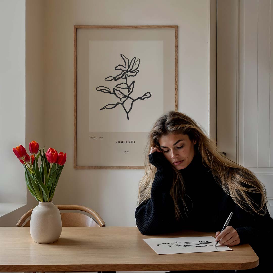 Moderne Boheme Bloemenposter-WallArtistic