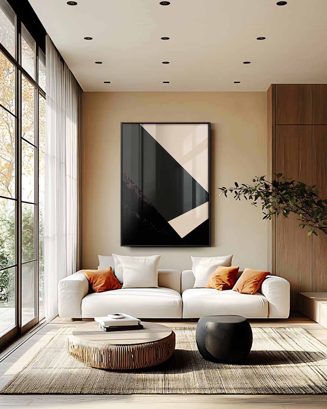 Abstracte Geometrische Compositie Kunstwerk-canvas-dibond-plexiglas-wanddecoratie-WallArtistic