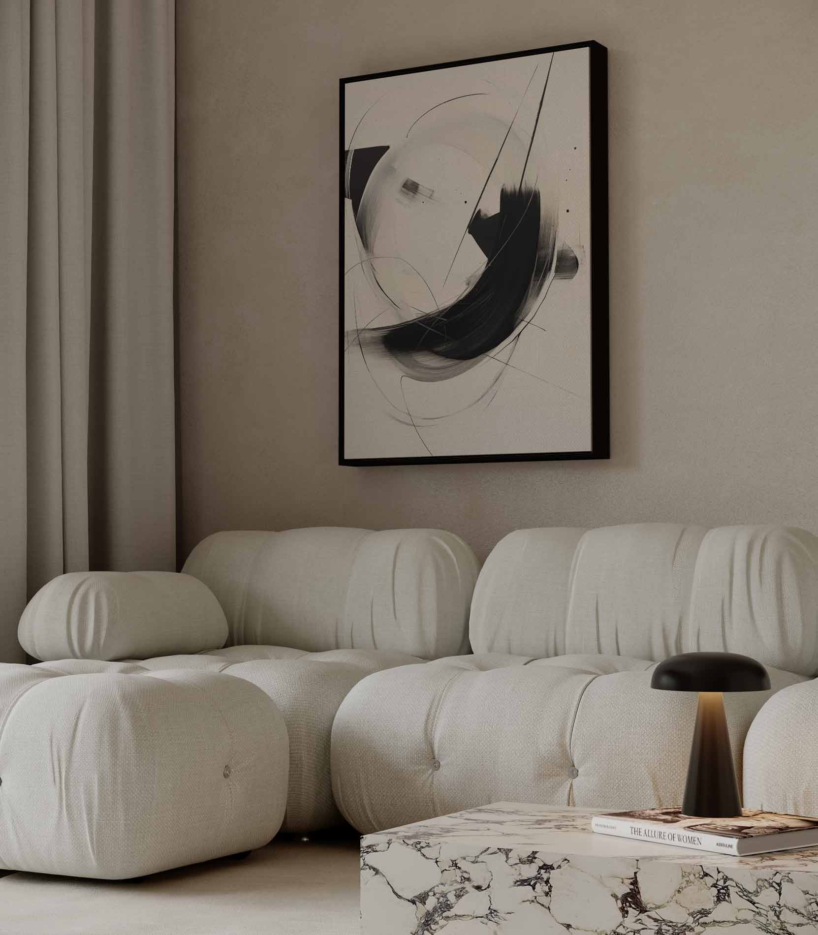 Dans van Zwart en Wit Kunstwerk-canvas-dibond-plexiglas-wanddecoratie-WallArtistic