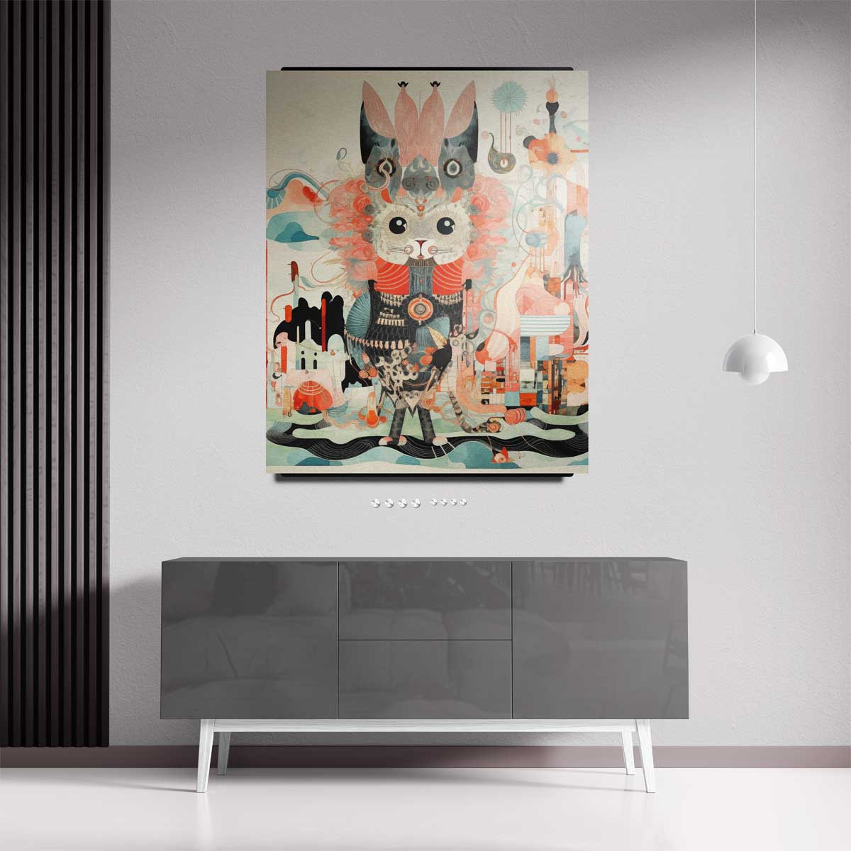 Magische Kat Avontuur Kunstwerk-canvas-dibond-plexiglas-wanddecoratie-WallArtistic