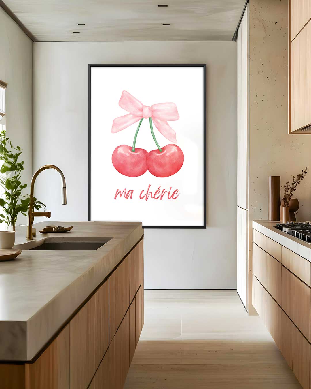Ma Chérie Kersen Illustratie Kunstwerk-canvas-dibond-plexiglas-wanddecoratie-WallArtistic
