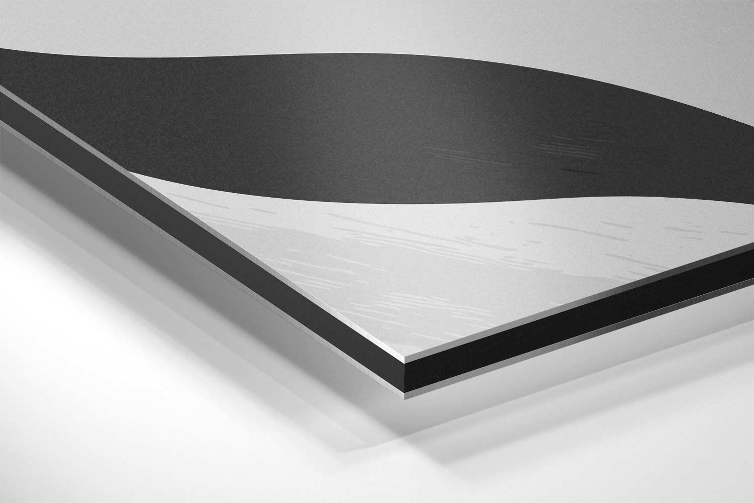 Moderne Zwart-Wit Compositie Kunstwerk-canvas-dibond-plexiglas-wanddecoratie-WallArtistic