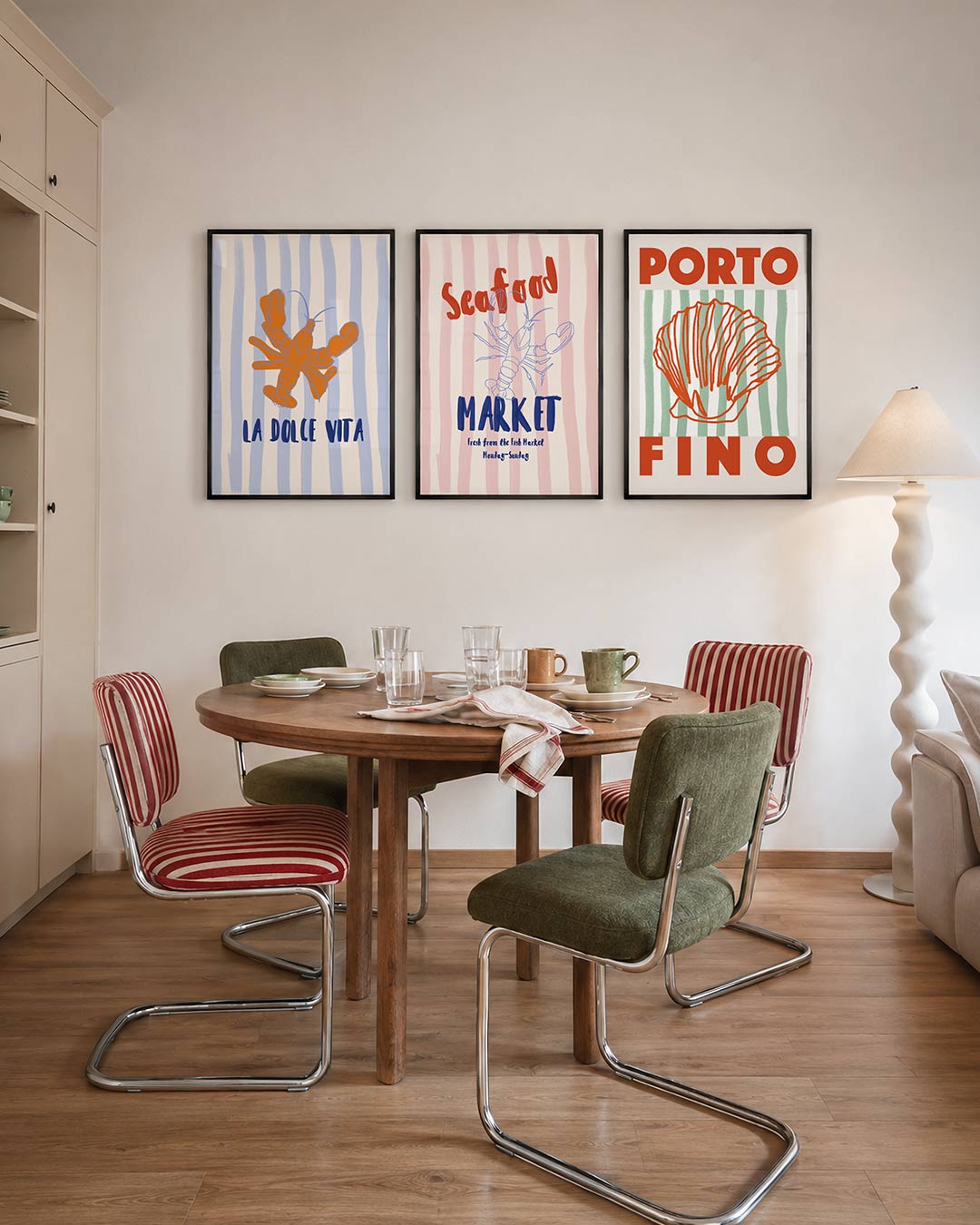 Lobster en strepen Posterset