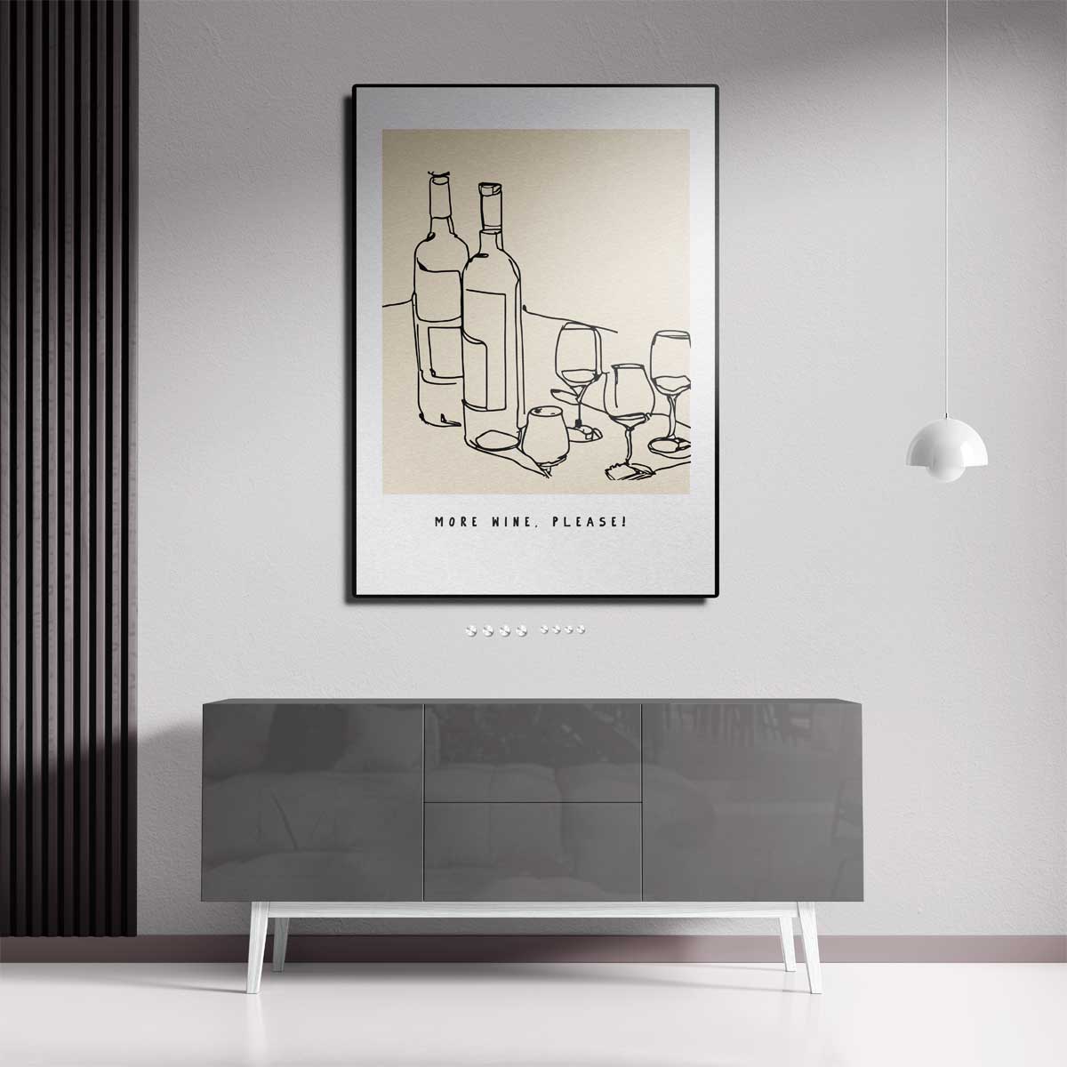 Lijntekening Wijnavondje Kunstwerk-canvas-dibond-plexiglas-wanddecoratie-WallArtistic