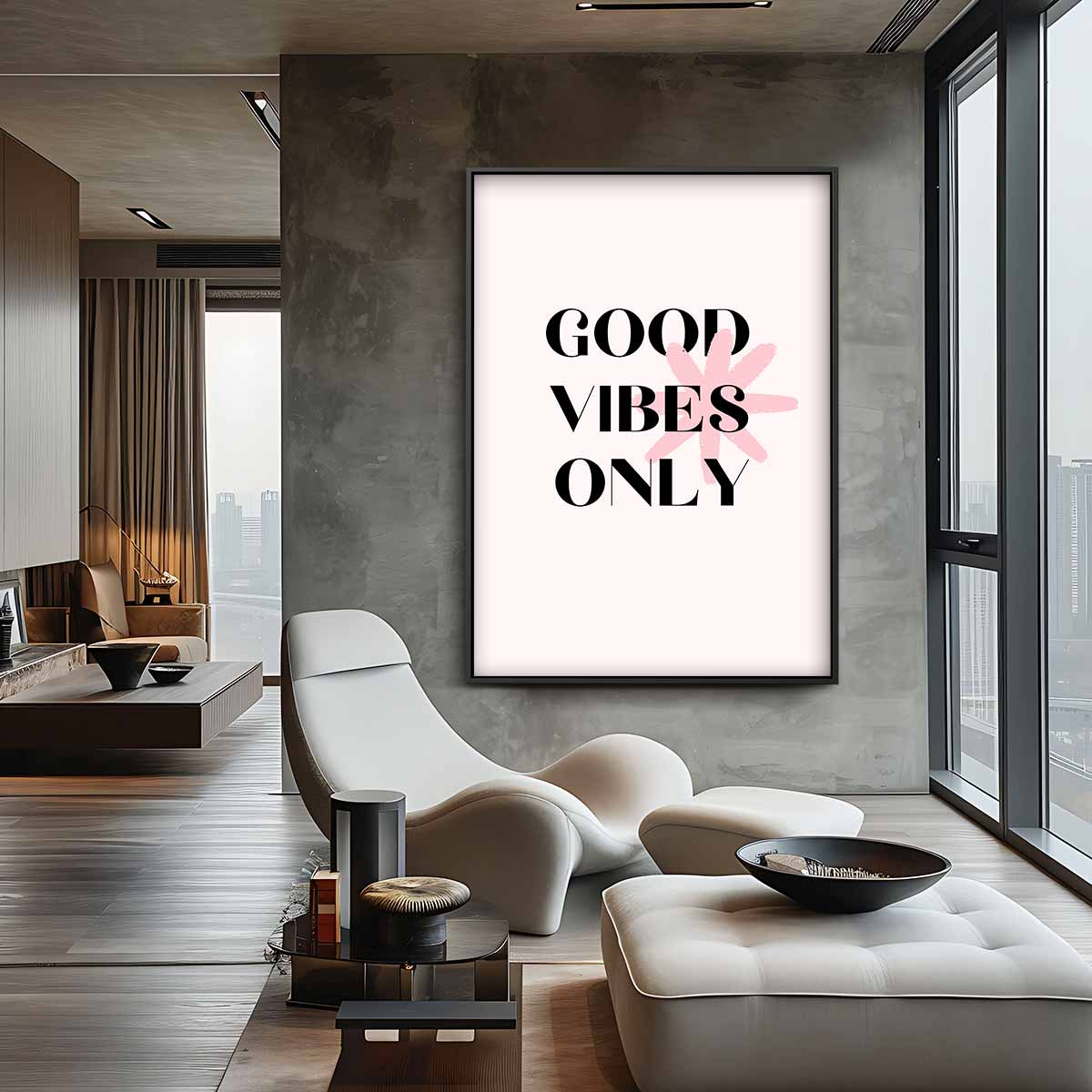 Good Vibes Only Poster Kunstwerk-canvas-dibond-plexiglas-wanddecoratie-WallArtistic