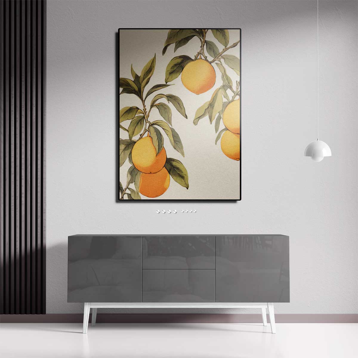 Citroenboom Illustratie Kunstwerk-canvas-dibond-plexiglas-wanddecoratie-WallArtistic