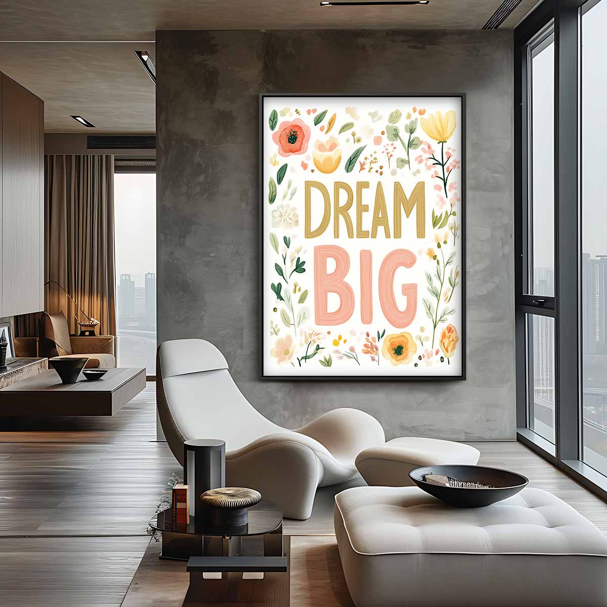 Dream Big Bloemenposter Kunstwerk-canvas-dibond-plexiglas-wanddecoratie-WallArtistic