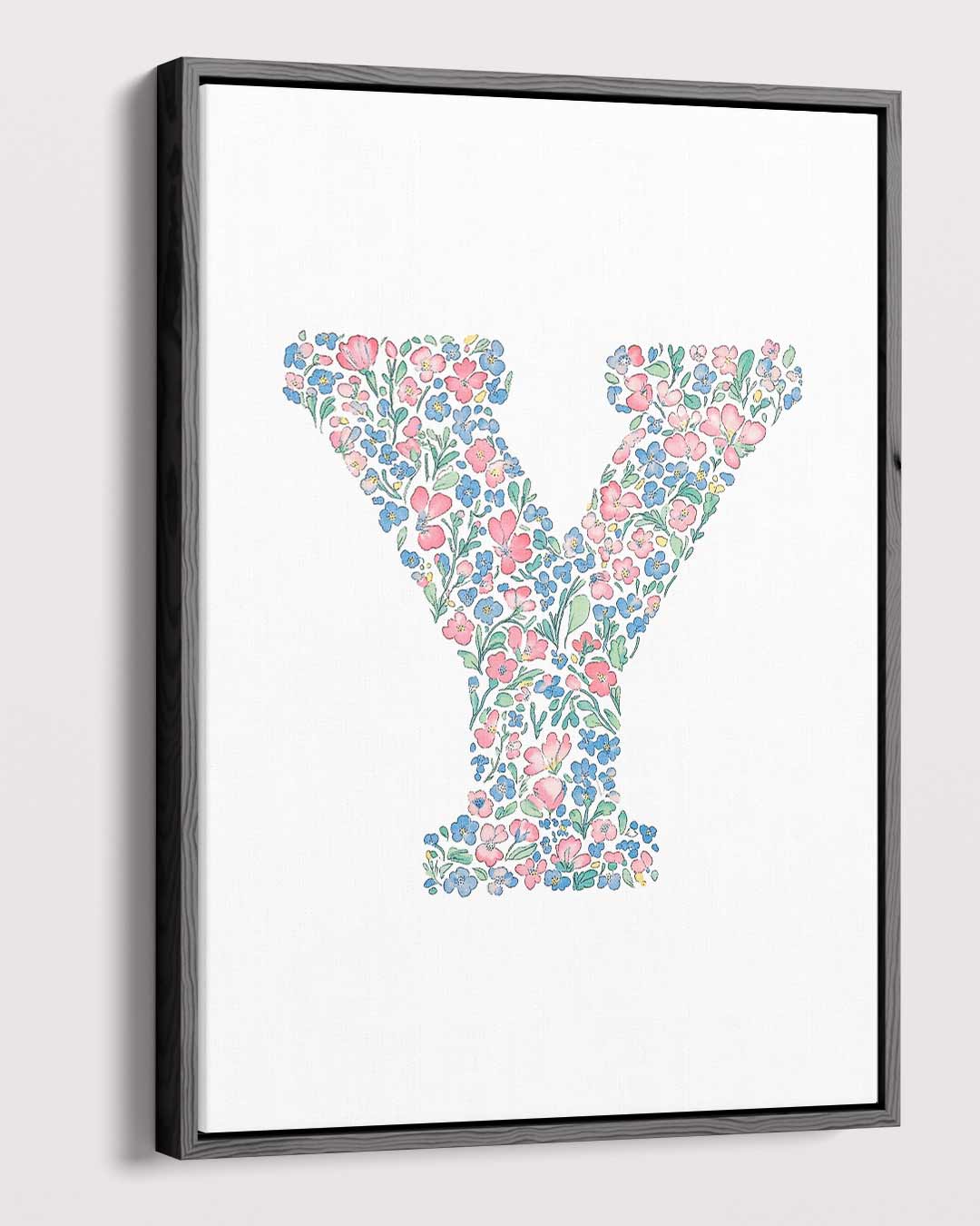 Bloemenletter Y Kunstwerk-canvas-dibond-plexiglas-wanddecoratie-WallArtistic