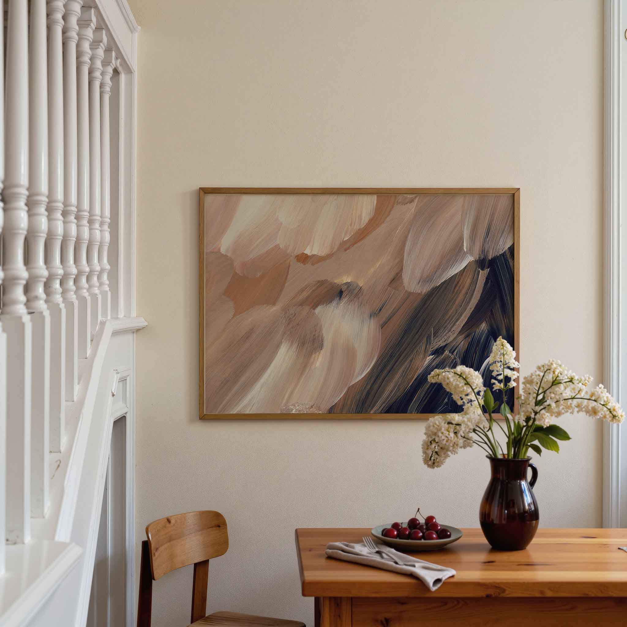 Abstracte penseelstreken Poster