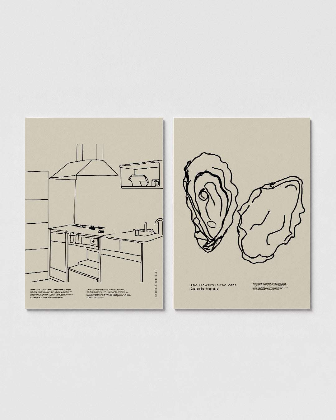 Keukenlijnenspel Posterset
