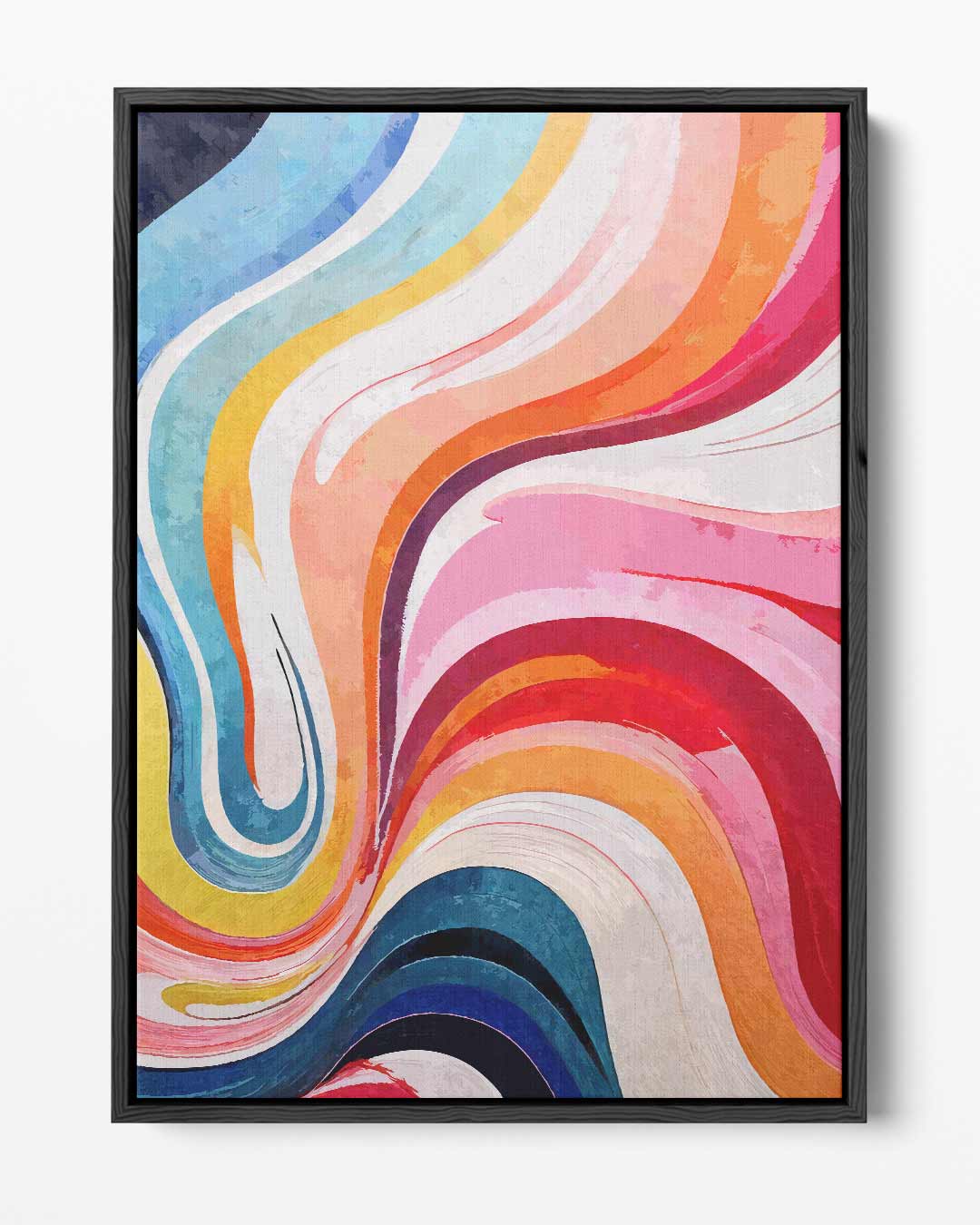 Kleurrijke Golven van Emotie Kunstwerk-canvas-dibond-plexiglas-wanddecoratie-WallArtistic