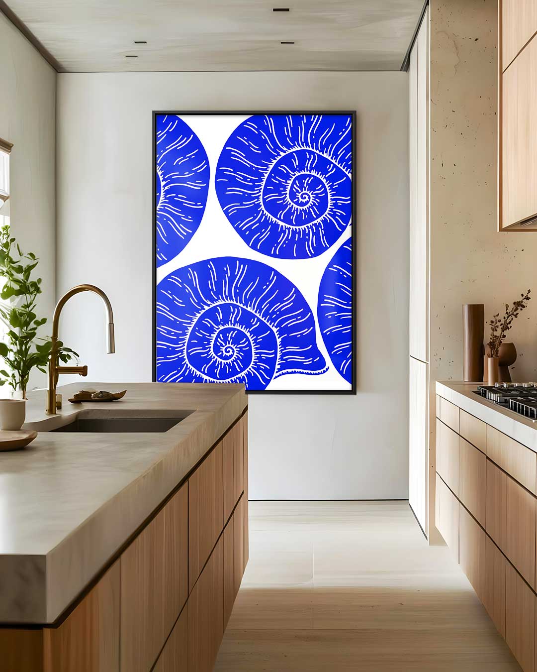 Blauwe Spiralen Kunstwerk-canvas-dibond-plexiglas-wanddecoratie-WallArtistic
