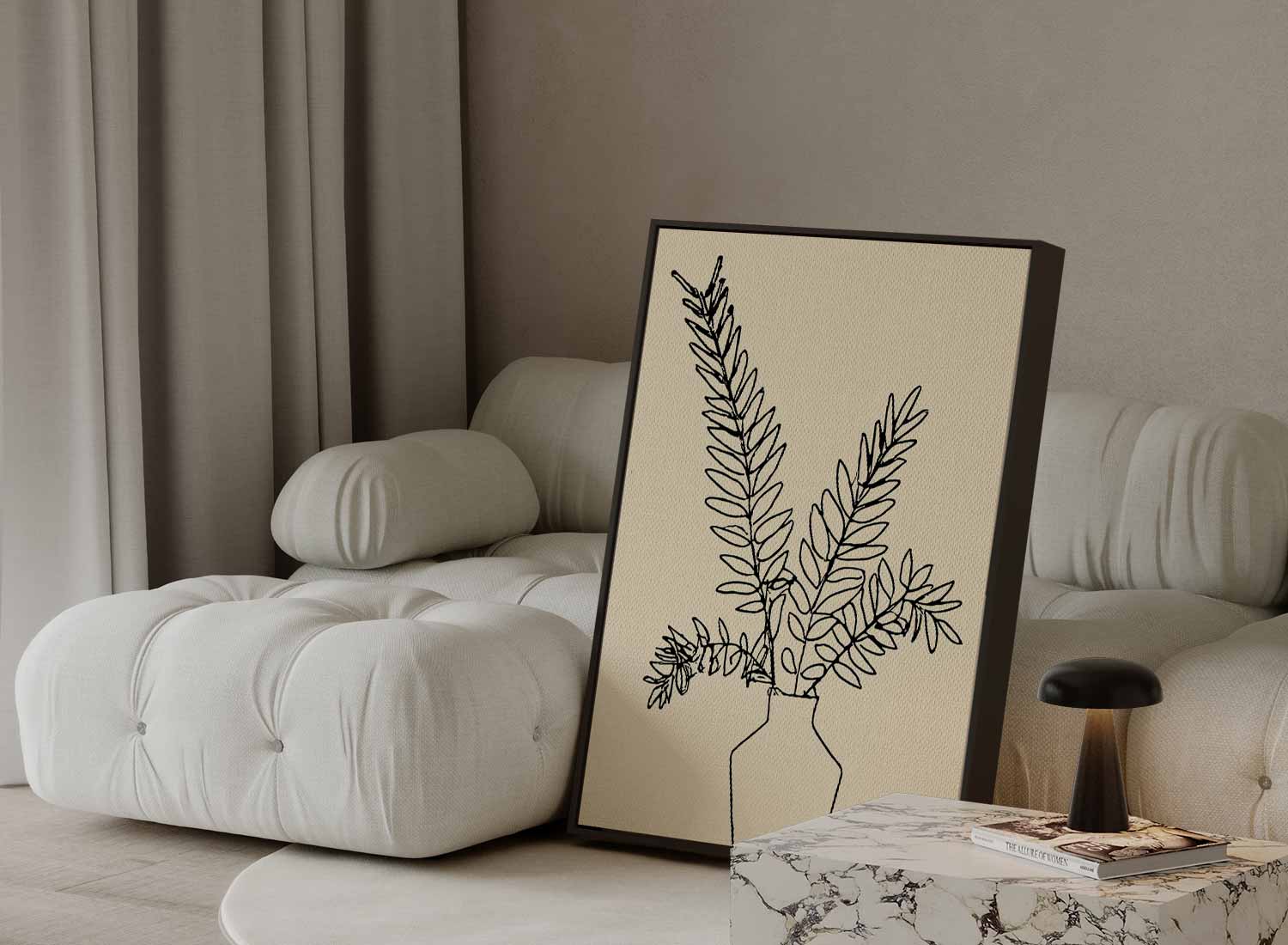 Simpele Botanische Sierlijkheid Kunstwerk-canvas-dibond-plexiglas-wanddecoratie-WallArtistic