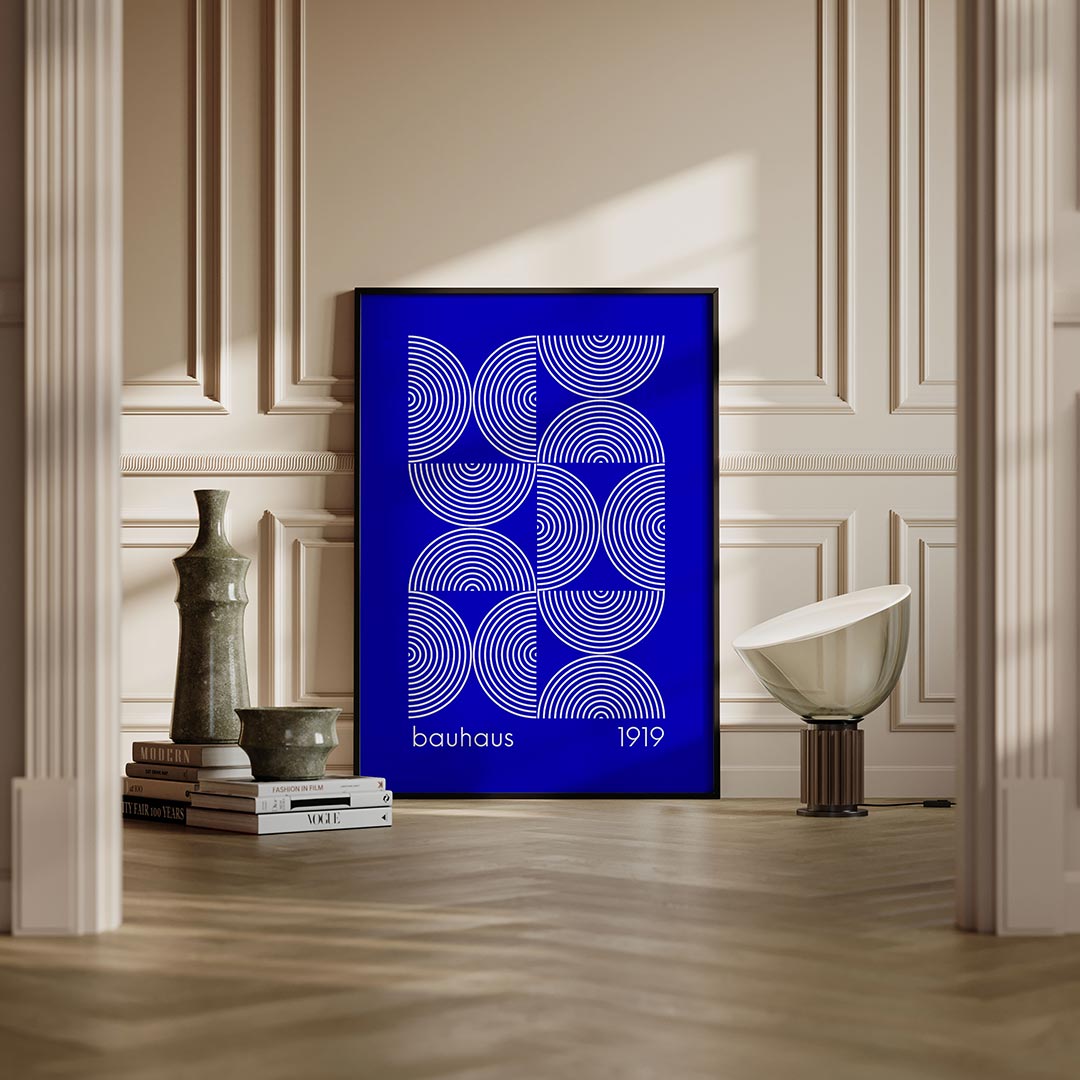 Cirkelpatronen blauw Poster