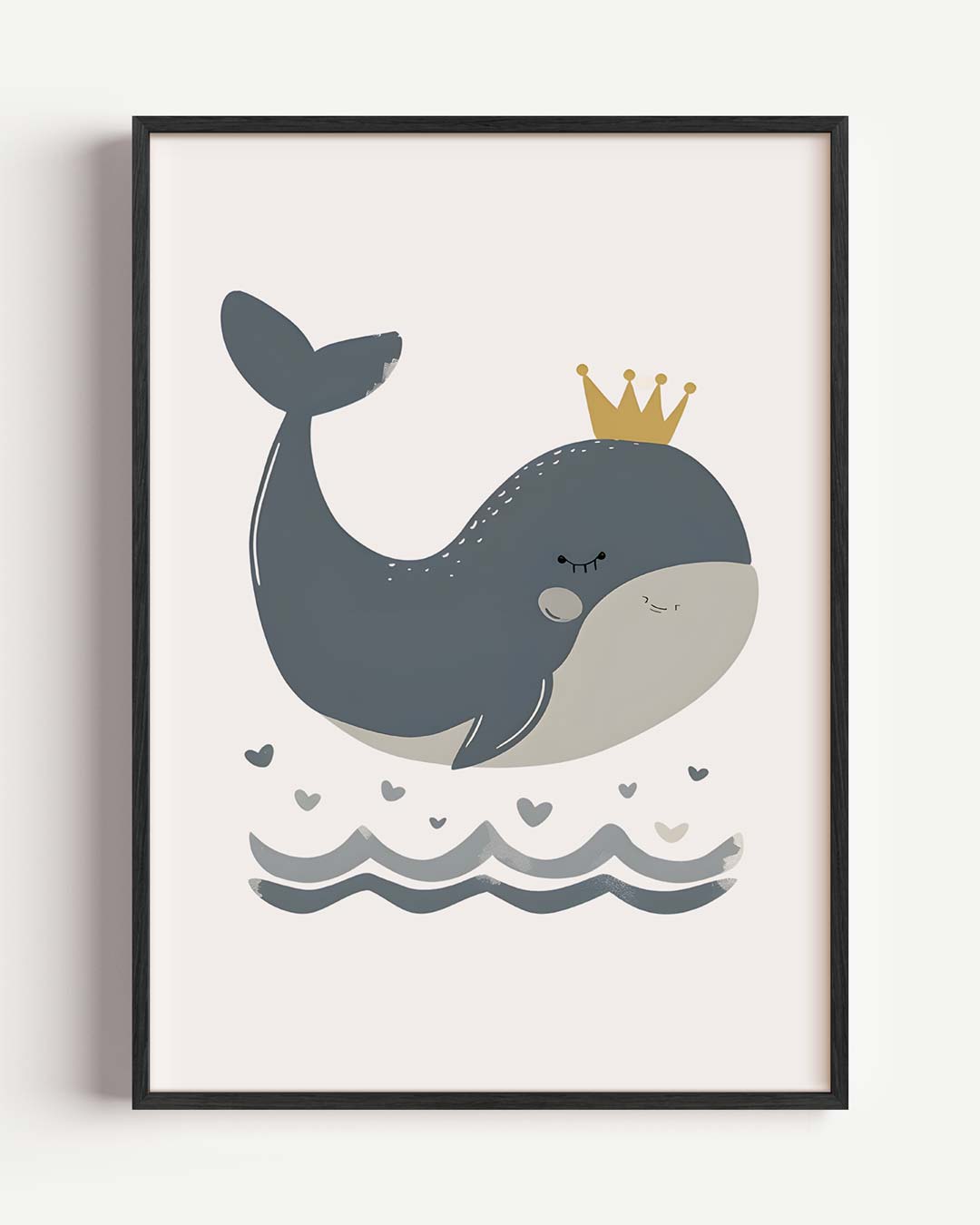 Schattige Walvis Met Kroon Poster-WallArtistic