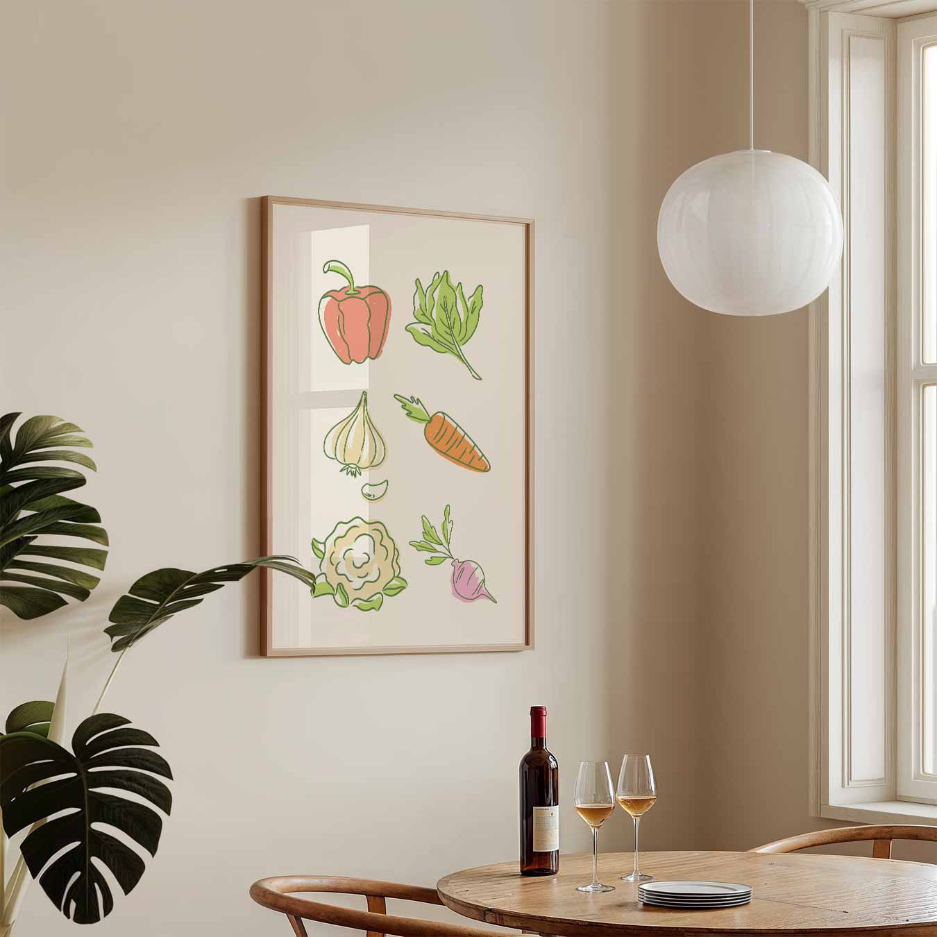 Vrolijke Groente Illustratie Poster