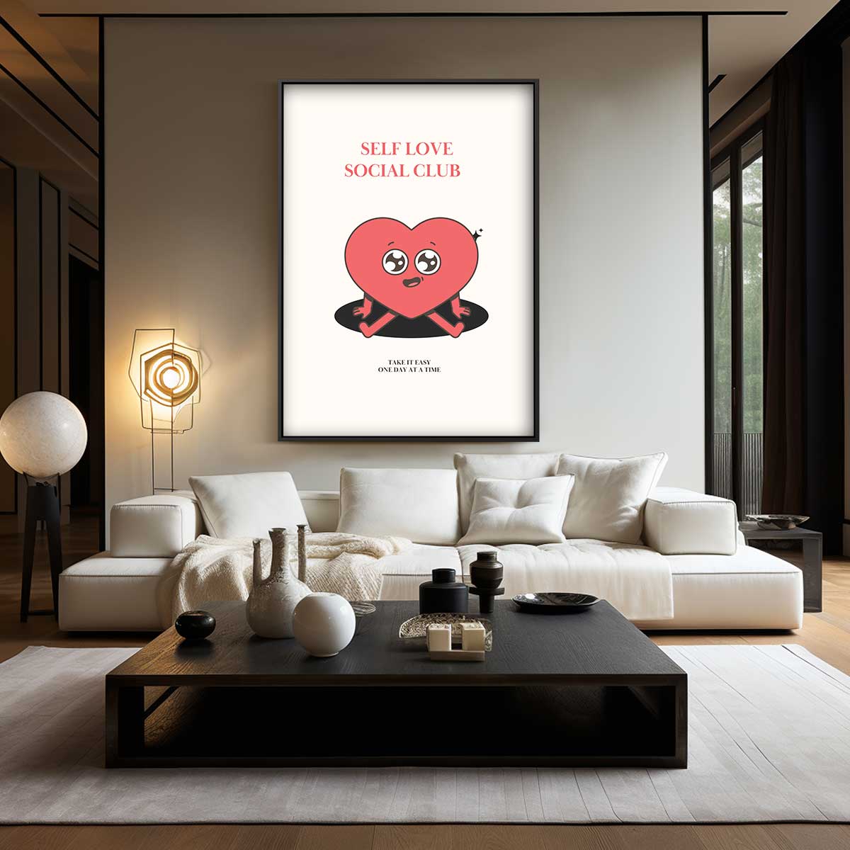 Schattig Zelfliefde Hart Kunstwerk-canvas-dibond-plexiglas-wanddecoratie-WallArtistic