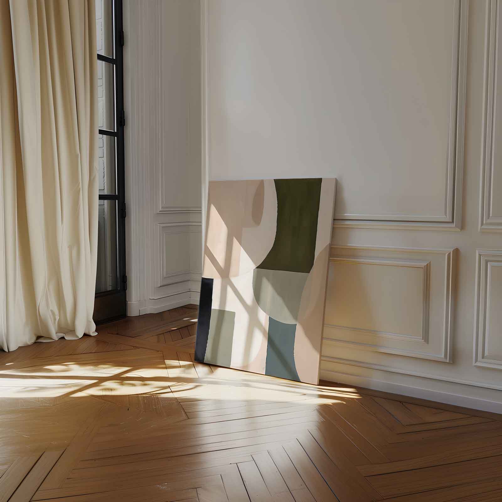 Abstracte Harmonie in Aardetinten Kunstwerk-canvas-dibond-plexiglas-wanddecoratie-WallArtistic