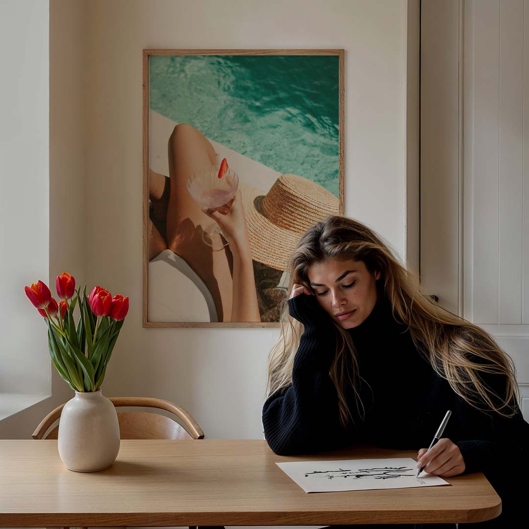 Zomerse Poolside Vibes Poster-WallArtistic