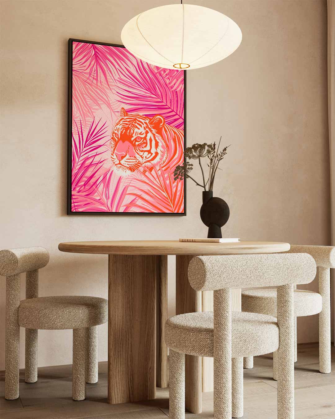 Kleurrijke Tijger in de Jungle Kunstwerk-canvas-dibond-plexiglas-wanddecoratie-WallArtistic