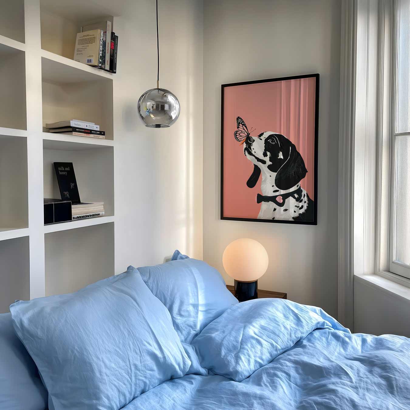 Vrolijke Dalmatiër Met Vlinder Poster