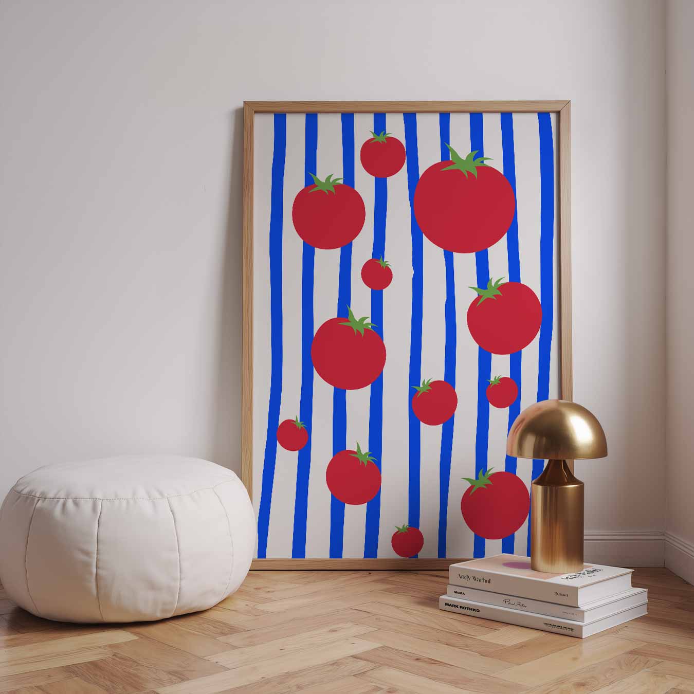 Tomaten op Strepen Poster-WallArtistic