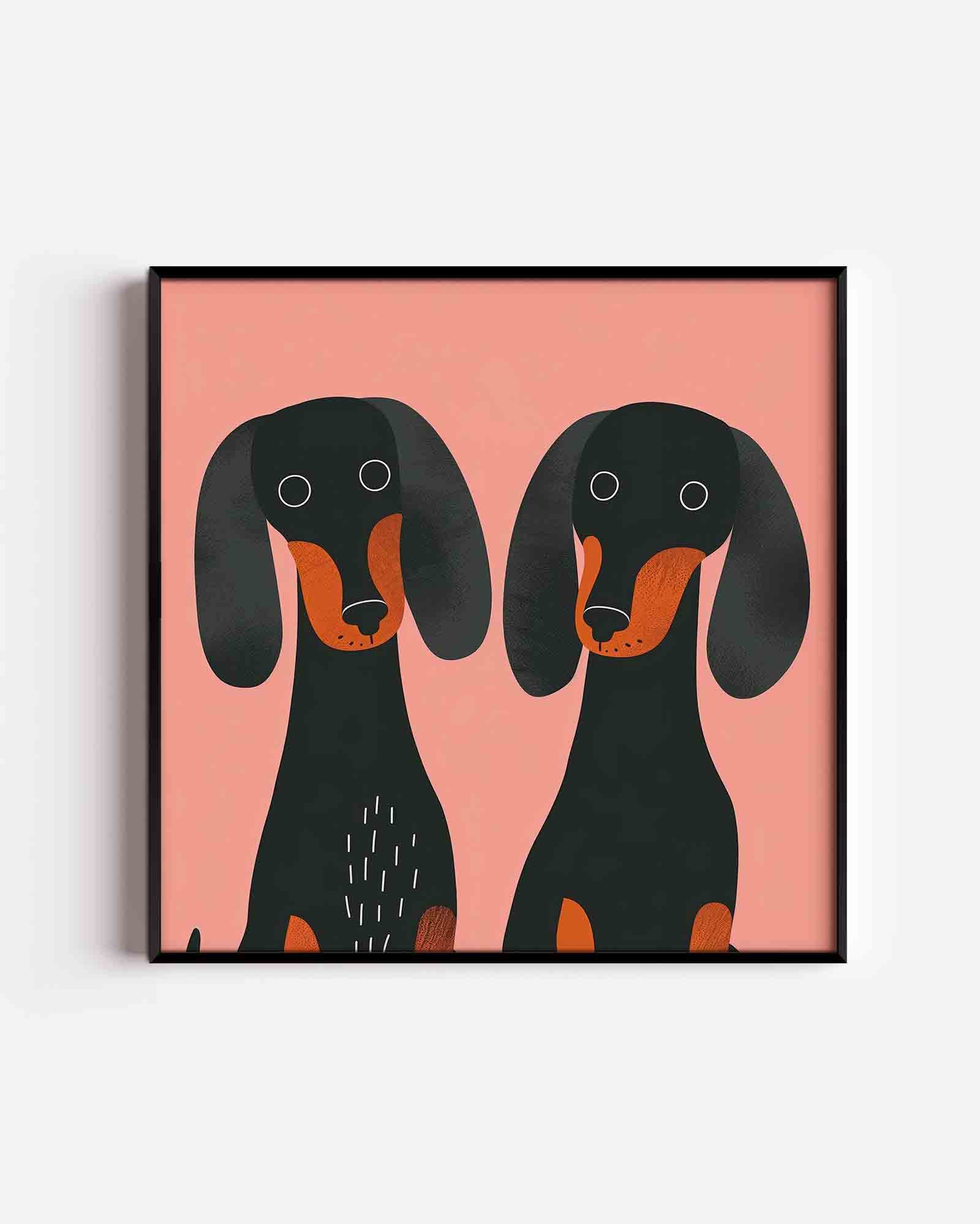 Twee teckels Poster