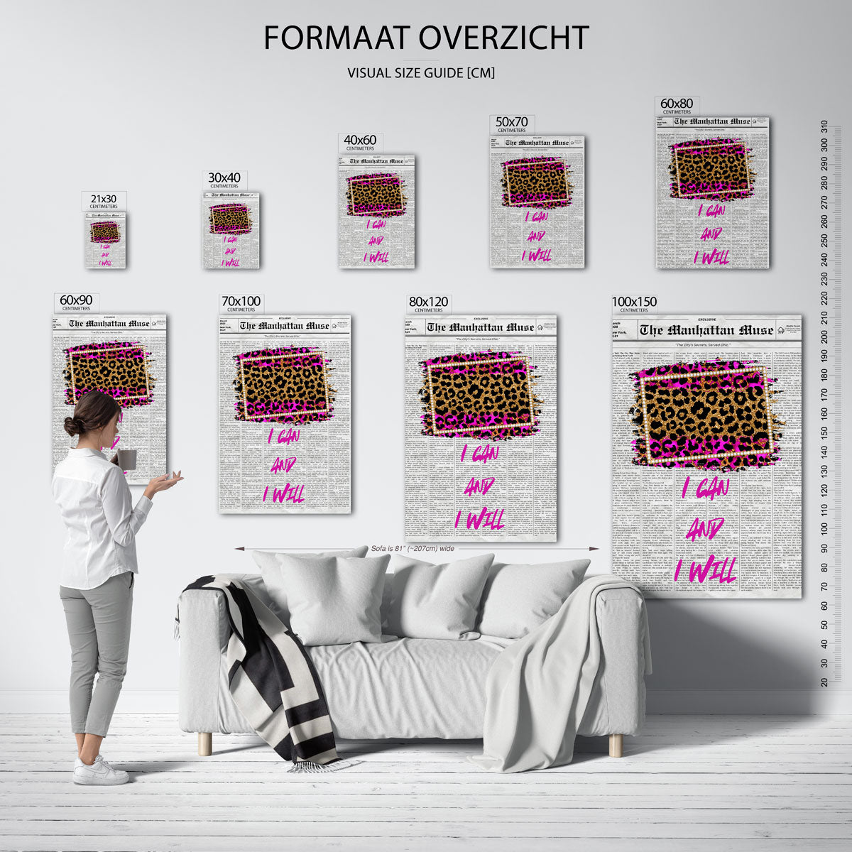 Luipaardprint en tekst Poster