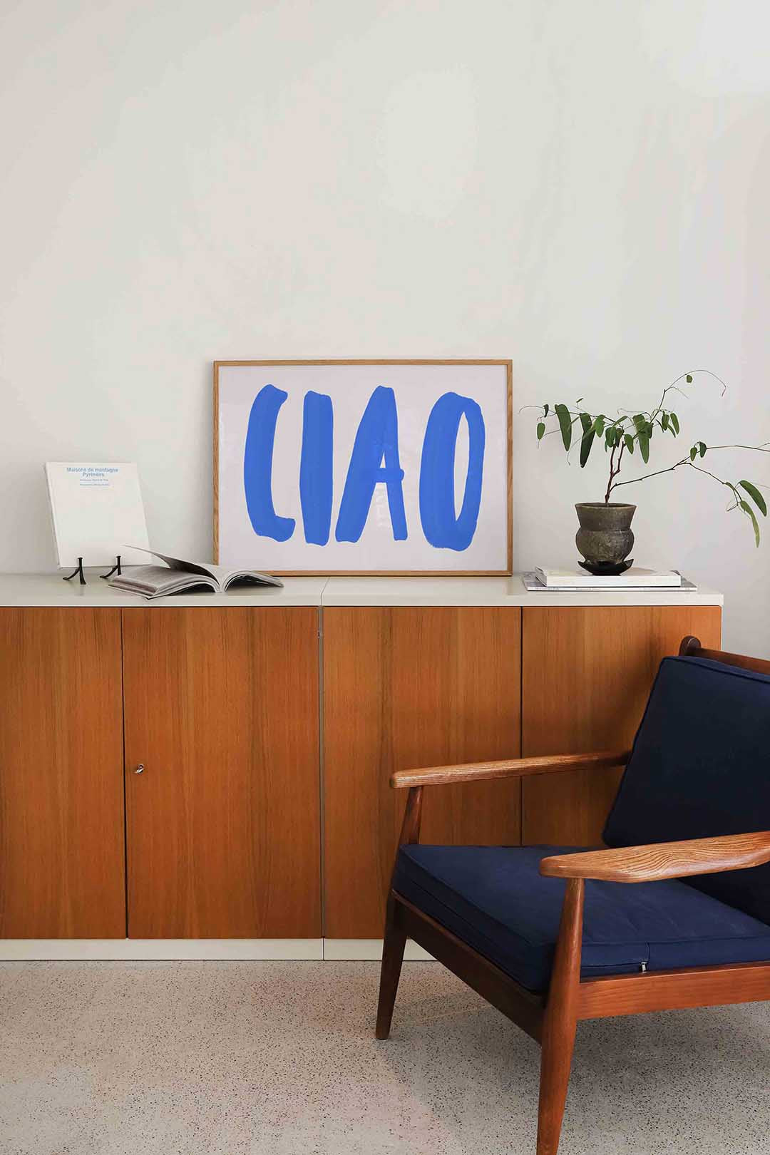 Ciao blauwe tekst Poster