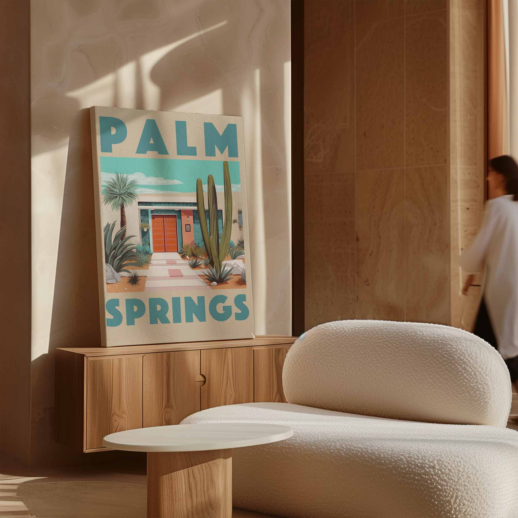 Palm Springs Retro Kunstwerk-canvas-dibond-plexiglas-wanddecoratie-WallArtistic