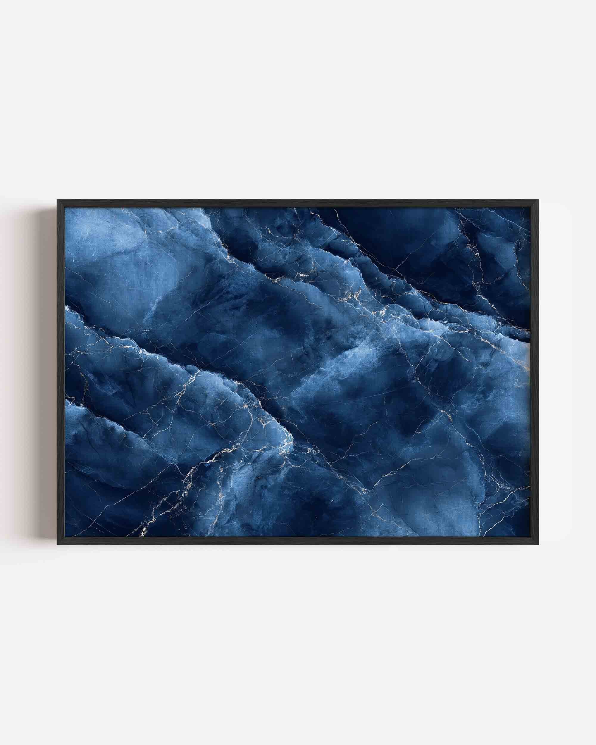 Blauw marmer patroon Poster