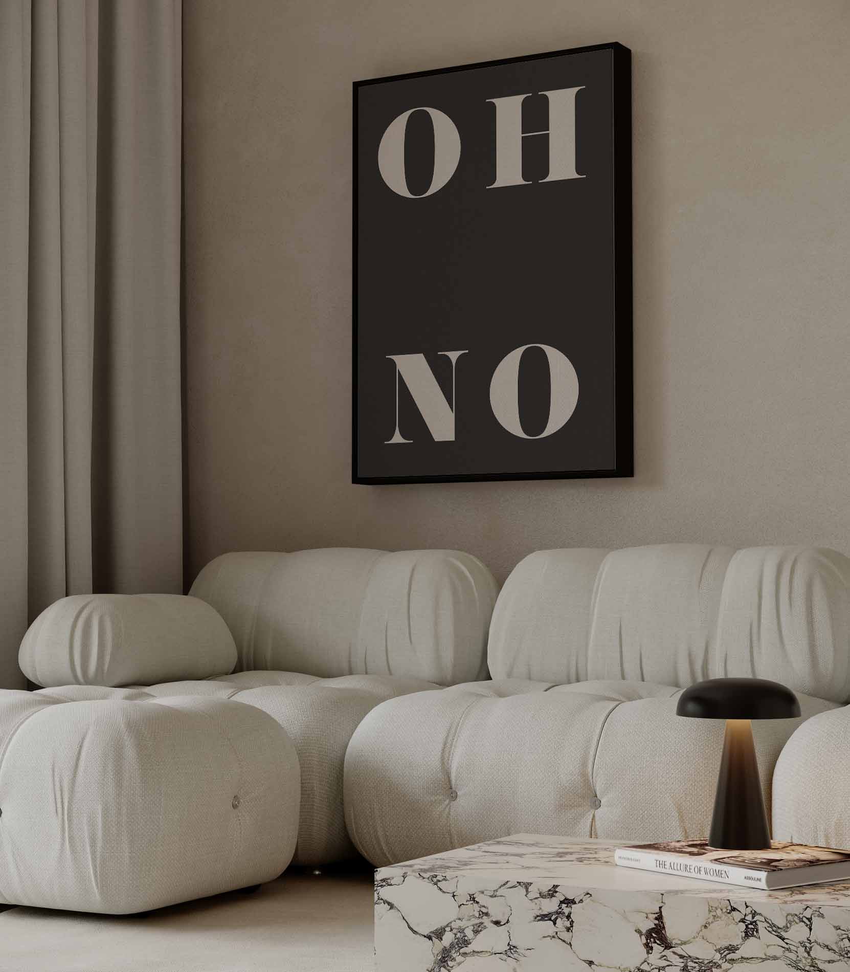 OH NO Typografie Art Kunstwerk-canvas-dibond-plexiglas-wanddecoratie-WallArtistic