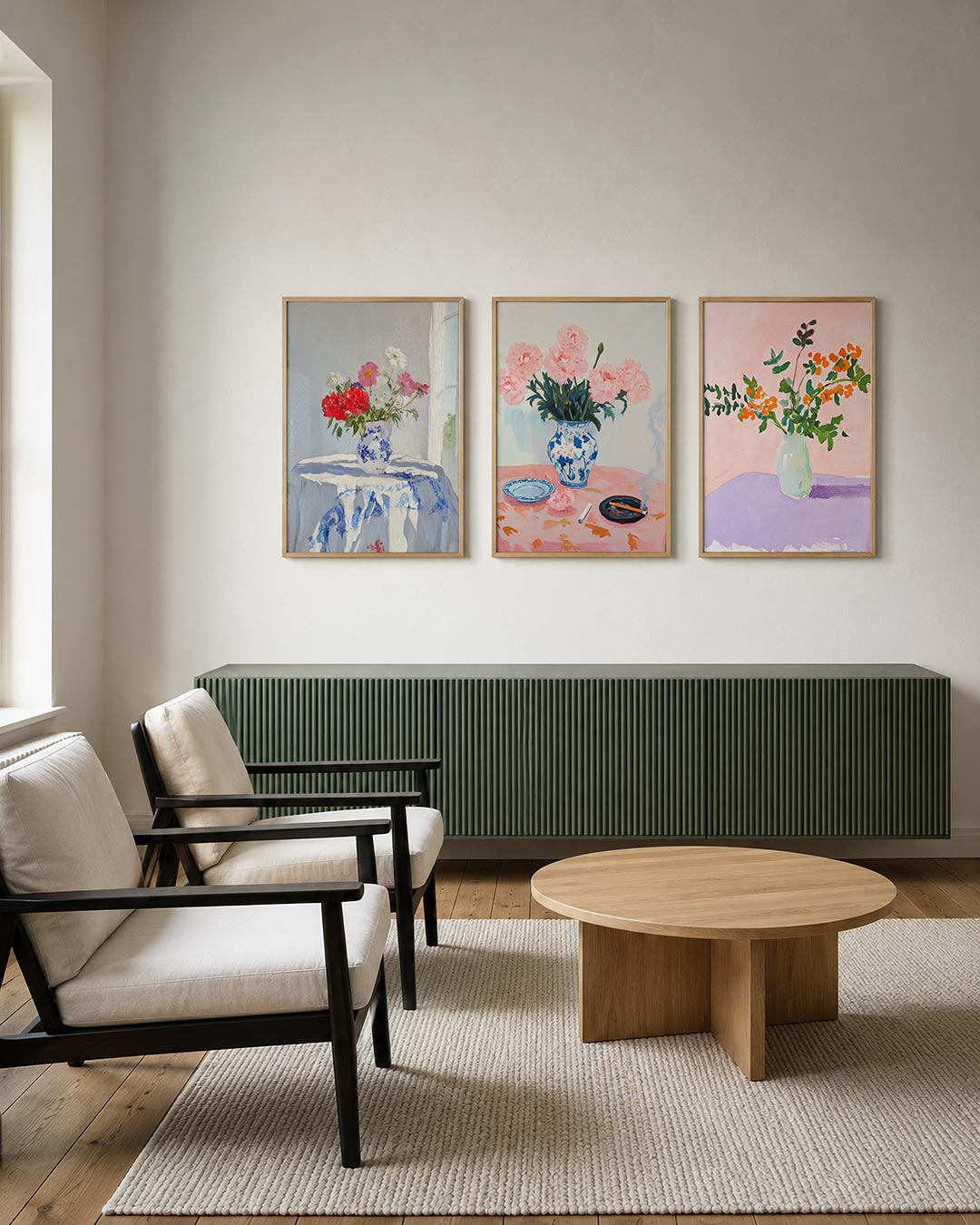 Tafel met bloemen Posterset