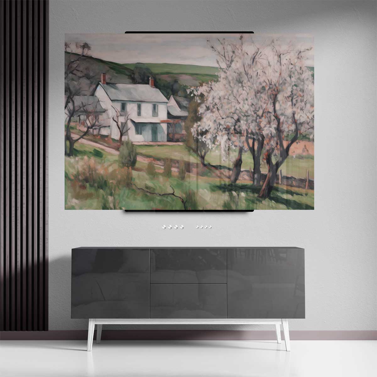 Voorjaar op het Platteland Kunstwerk-canvas-dibond-plexiglas-wanddecoratie-WallArtistic
