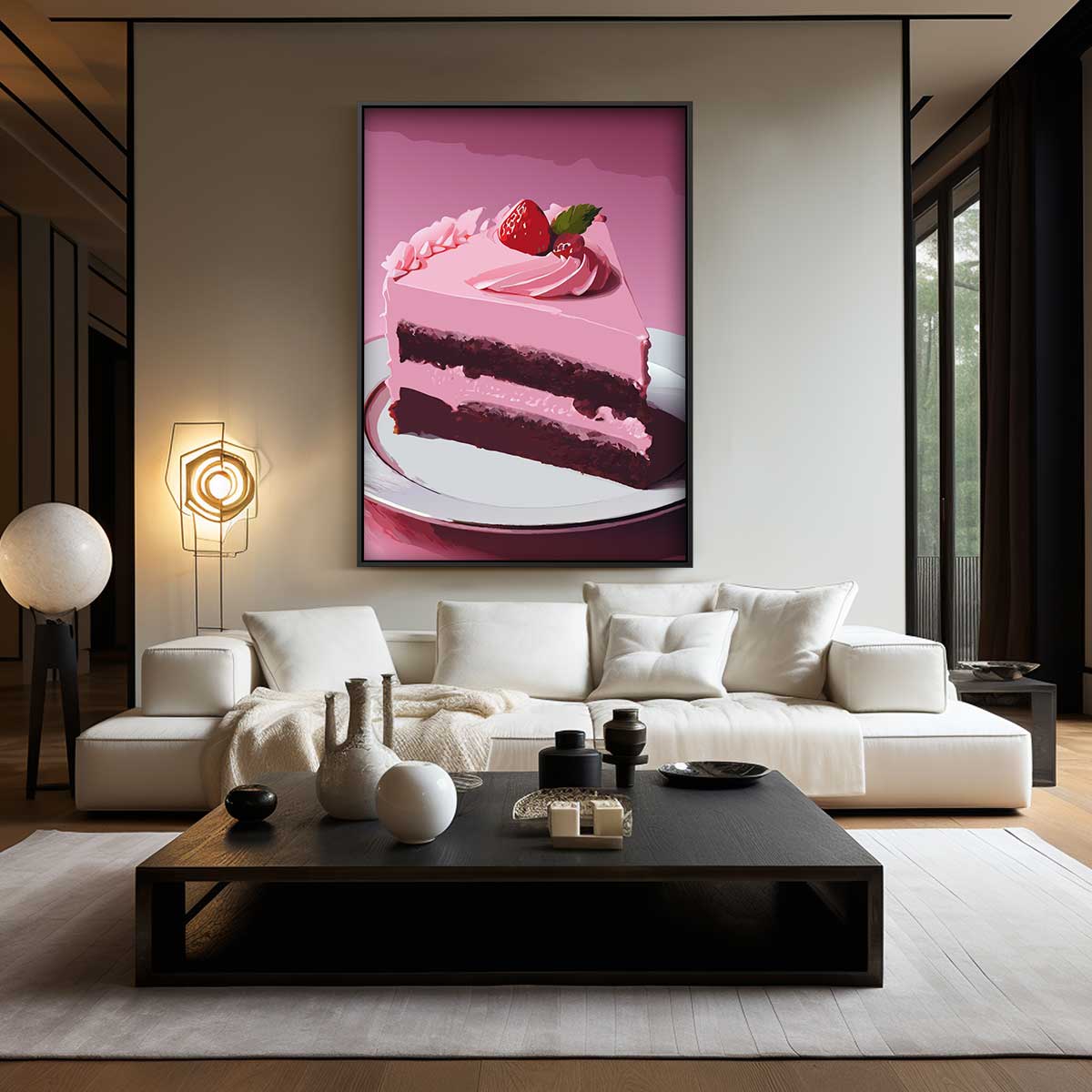 Verrukkelijke Aardbeientaart Print Kunstwerk-canvas-dibond-plexiglas-wanddecoratie-WallArtistic