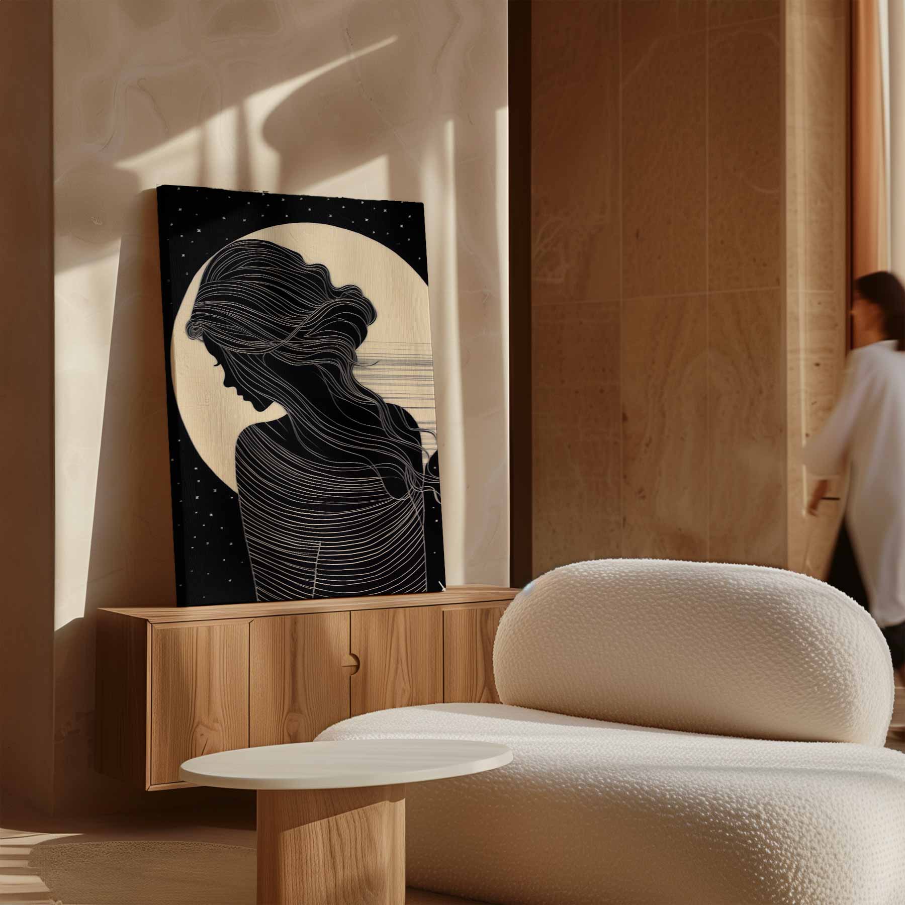 Mysterieuze Nachtsilhouette Kunstwerk-canvas-dibond-plexiglas-wanddecoratie-WallArtistic