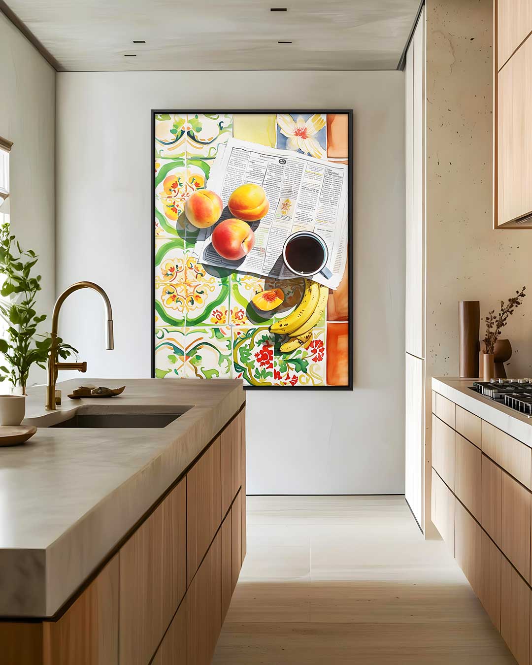 Zonnige Vruchten Ontbijt Kunstwerk-canvas-dibond-plexiglas-wanddecoratie-WallArtistic