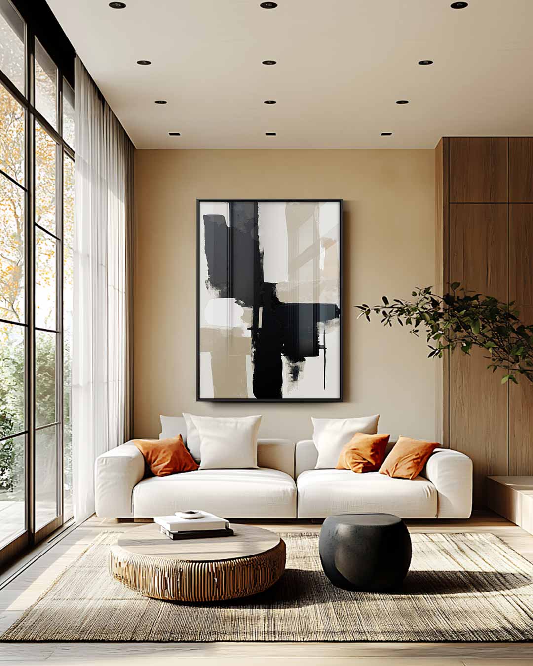 Abstracte Contrasten Kunstwerk-canvas-dibond-plexiglas-wanddecoratie-WallArtistic