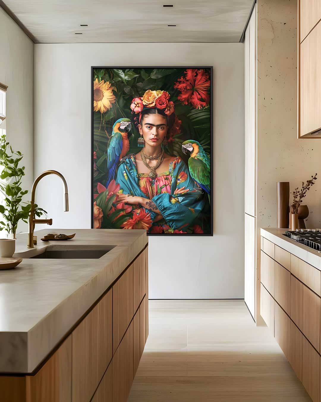 Tropische Vibes Portret Kunstwerk-canvas-dibond-plexiglas-wanddecoratie-WallArtistic