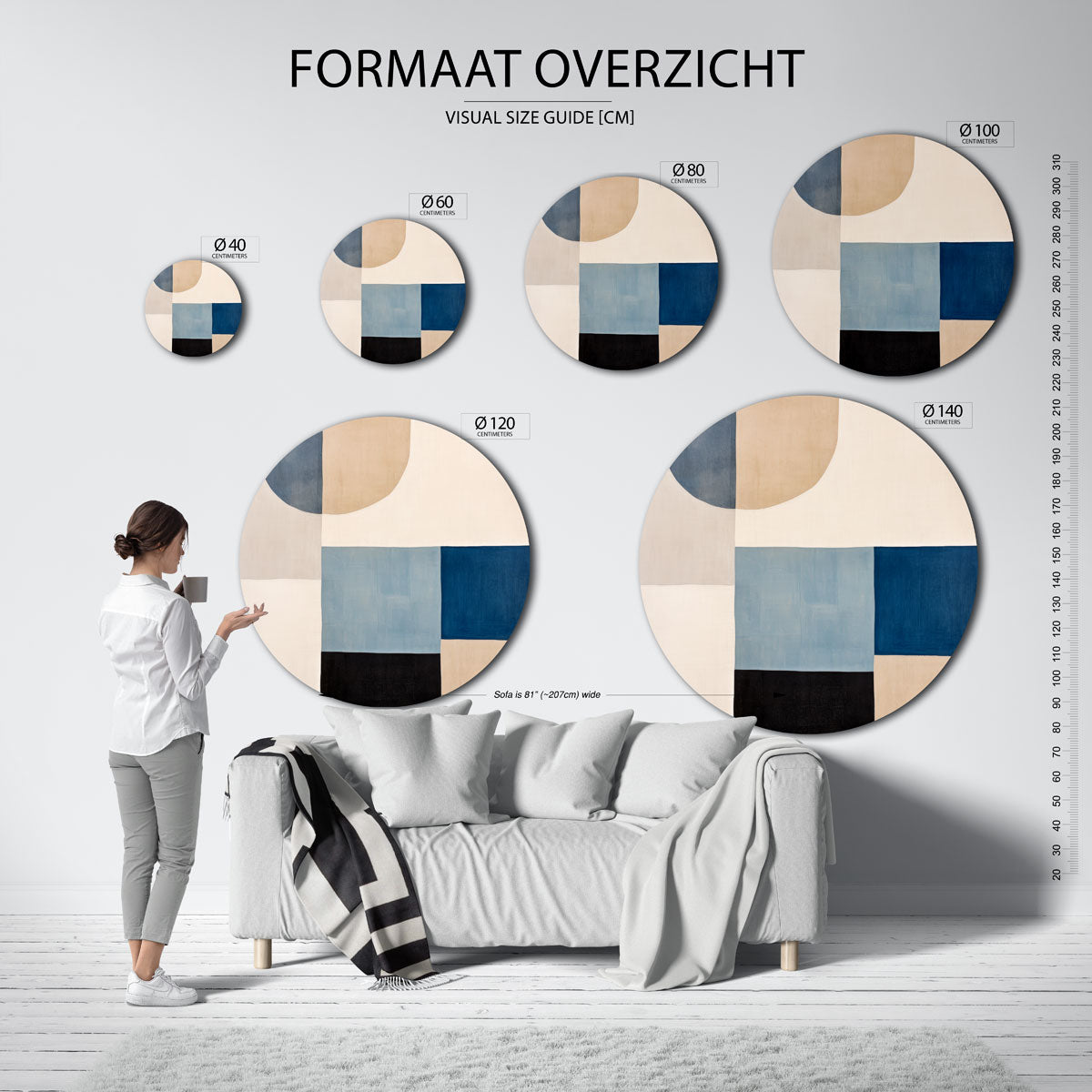 Abstracte vormen Muurcirkel