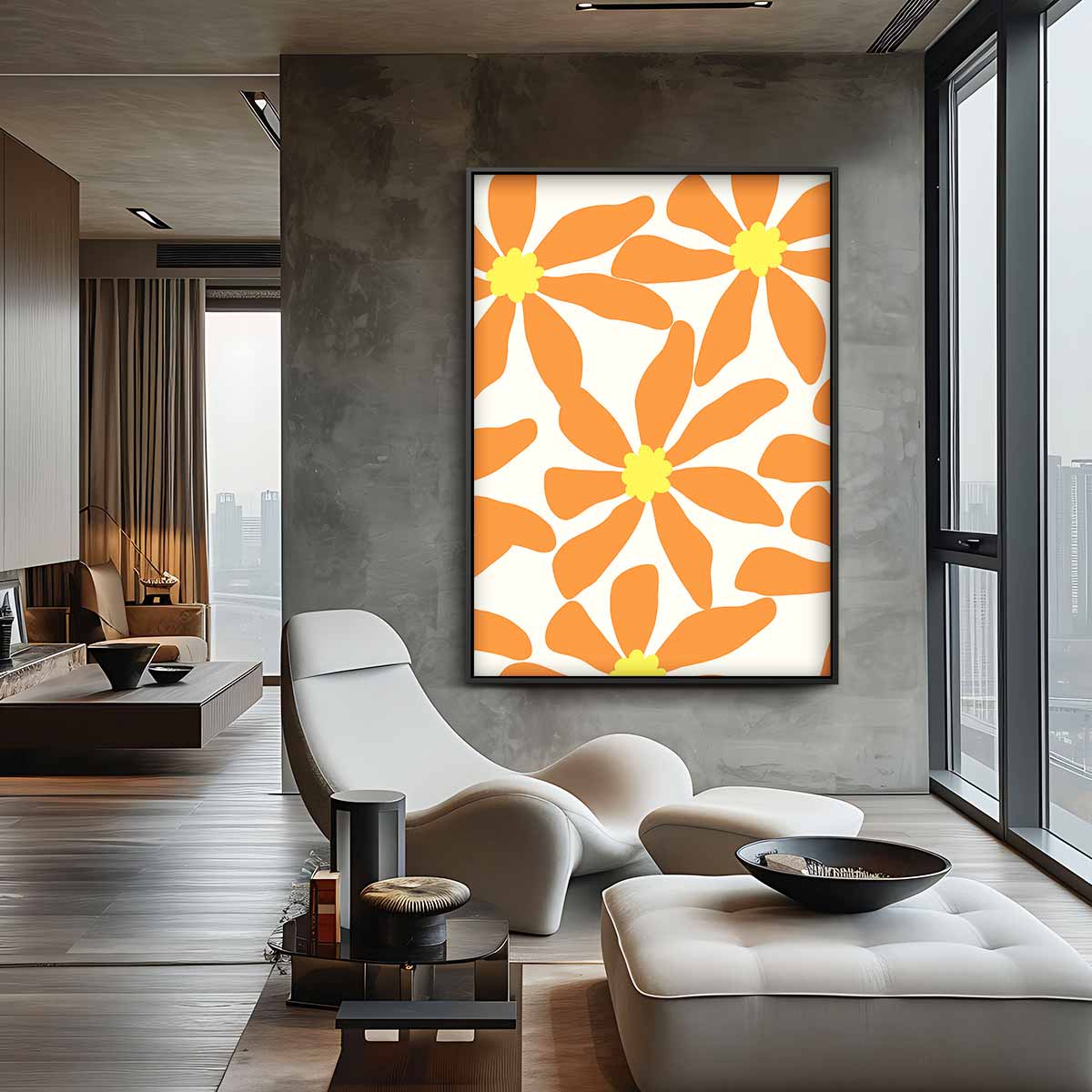 Bloemenpracht in Oranje Kunstwerk-canvas-dibond-plexiglas-wanddecoratie-WallArtistic