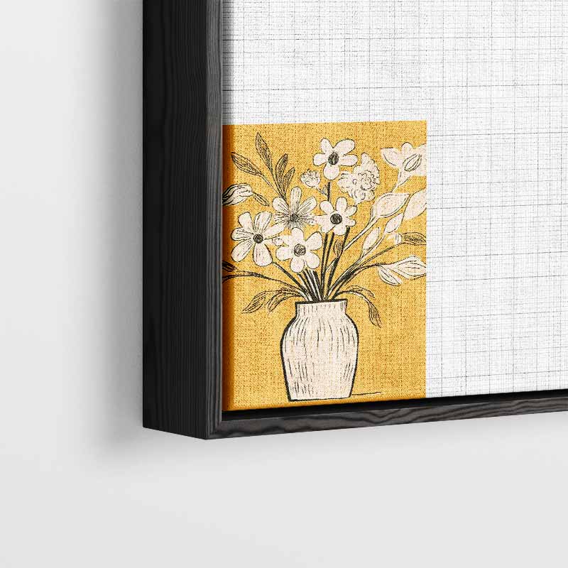 Bloemen in Gele Warmte Kunstwerk-canvas-dibond-plexiglas-wanddecoratie-WallArtistic