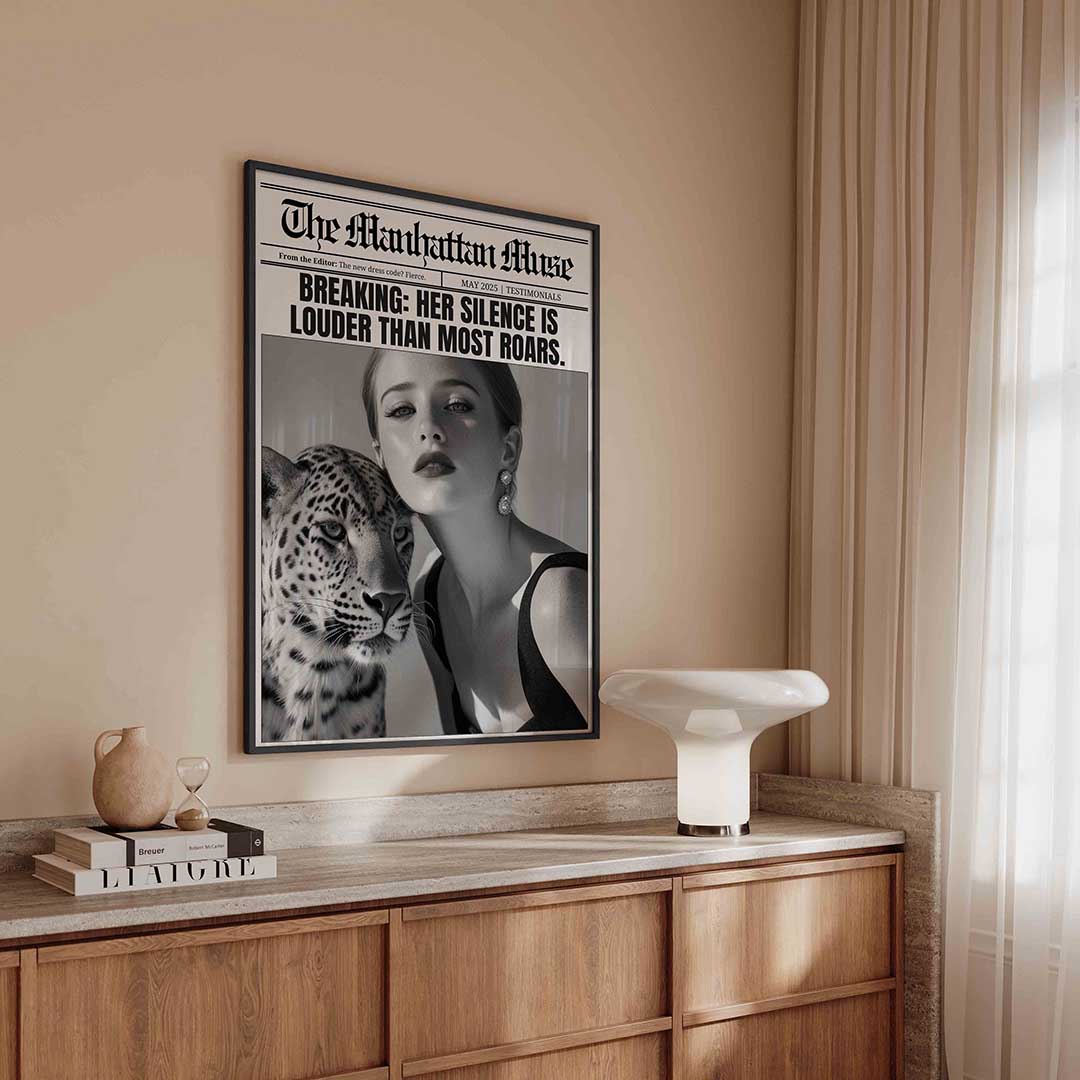 Vrouw en luipaard Poster