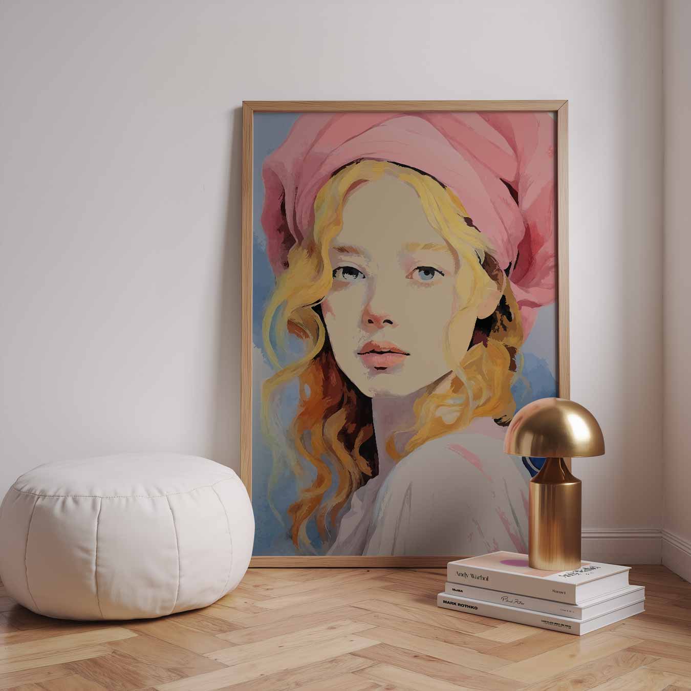 Dromerige Meisjesportret Poster-WallArtistic