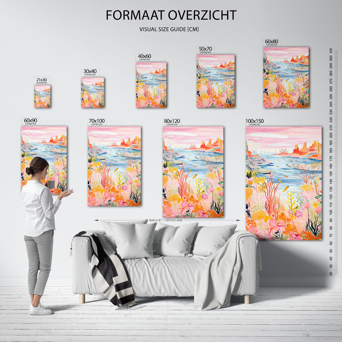 Kleurrijke kustlandschap Poster