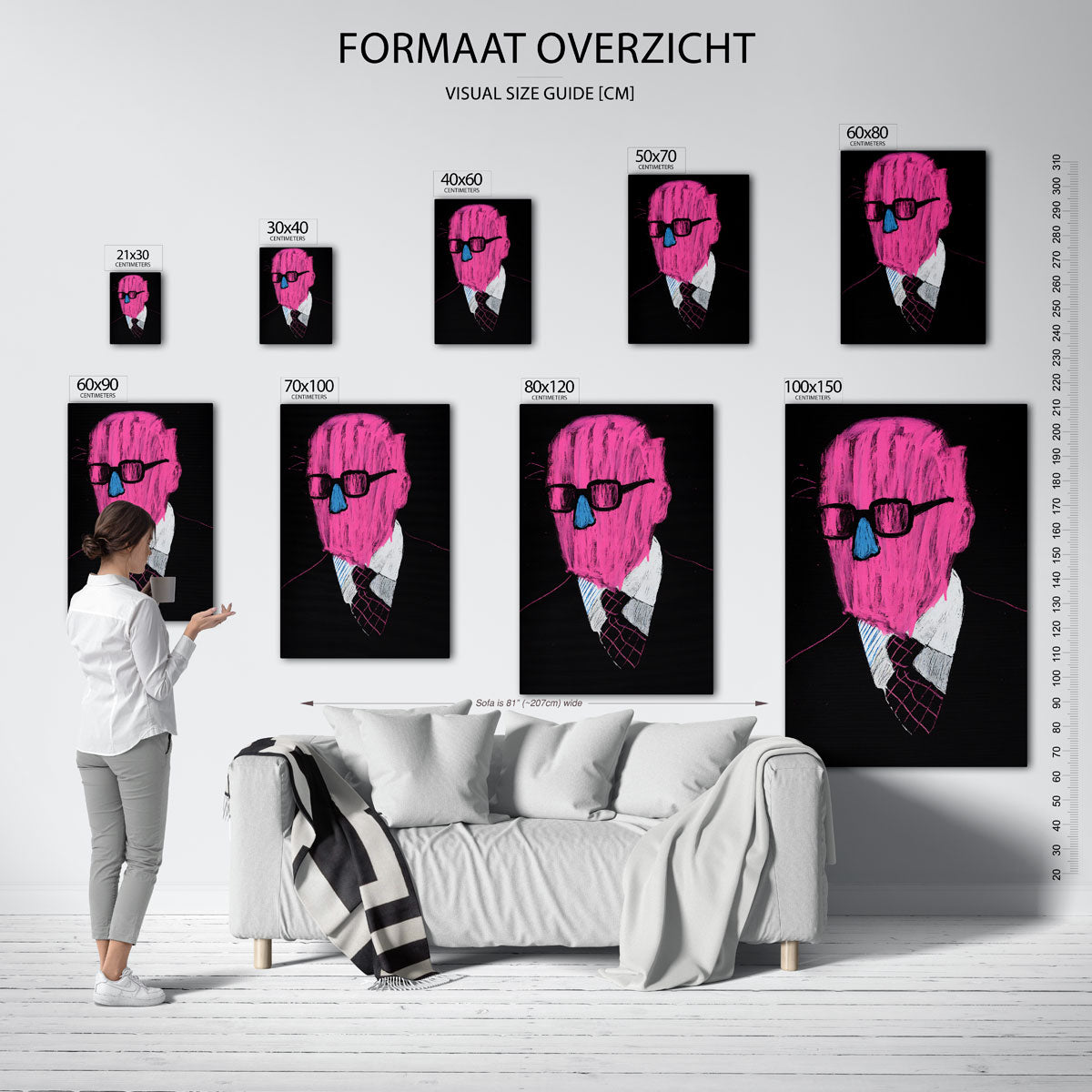Abstracte figuur met bril Poster