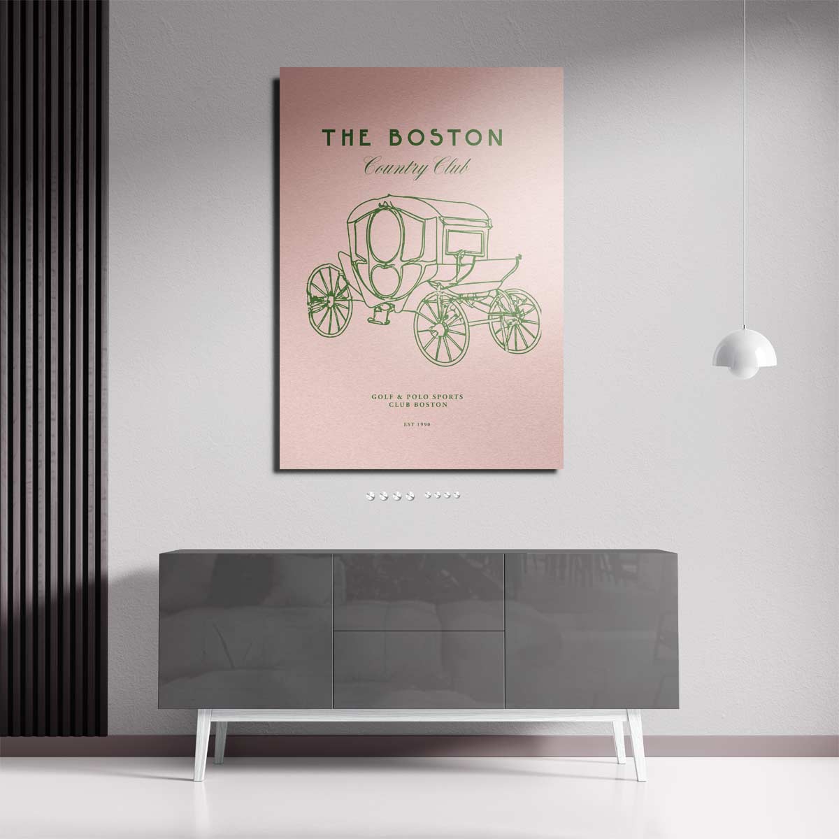 Vintage Boston Koets Illustratie Kunstwerk-canvas-dibond-plexiglas-wanddecoratie-WallArtistic