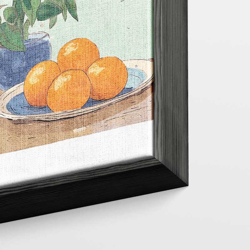 "Rustieke Stilleven met Mandarijnen" Kunstwerk-canvas-dibond-plexiglas-wanddecoratie-WallArtistic